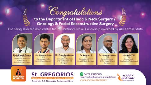 Milestone Achievement: Department of Head and Neck Oncology and Reconstructive Surgery Recognized for AOI Kerala State Travel Fellowship